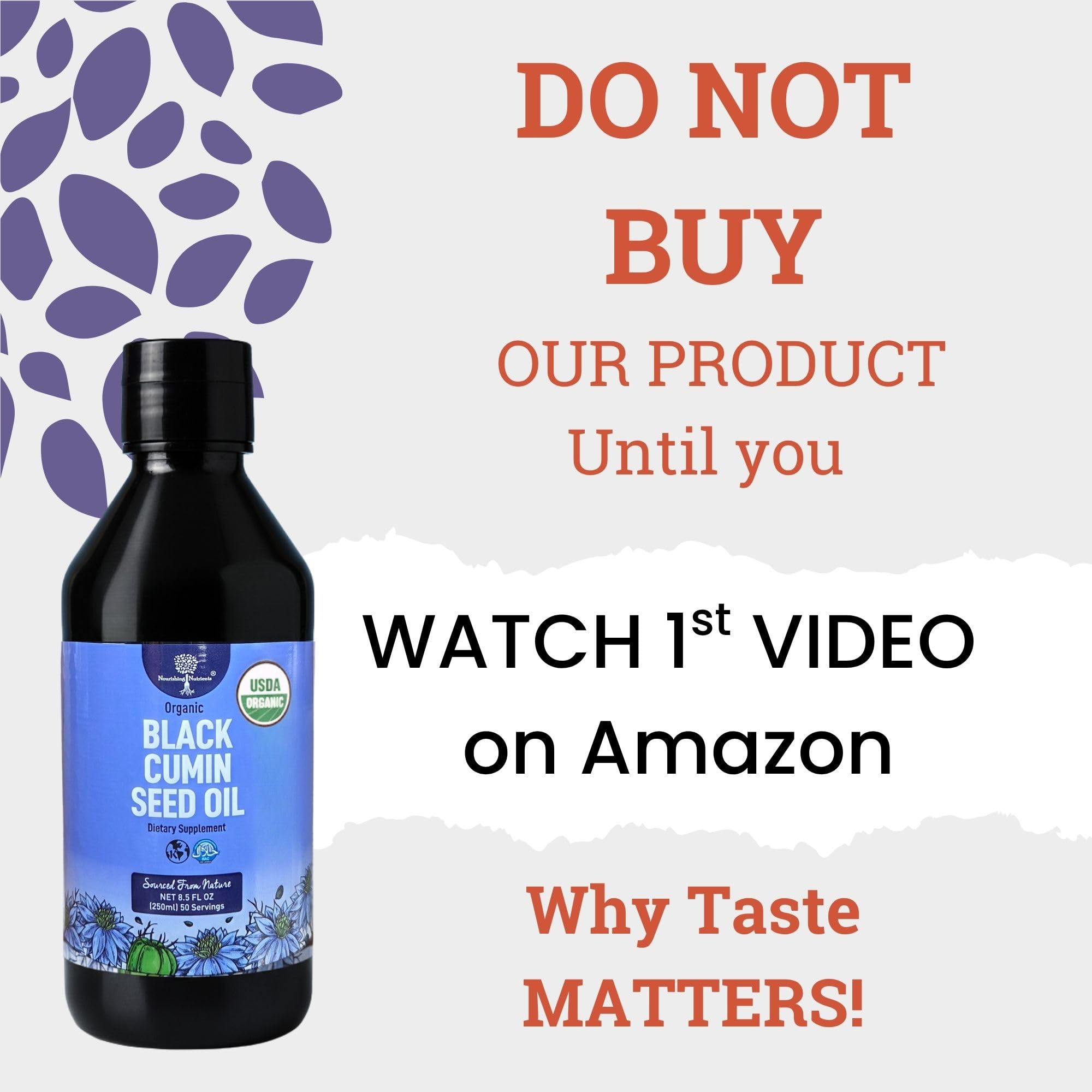 Nourishing Nutrients Black Seed Oil 100% Pure 18g packaging