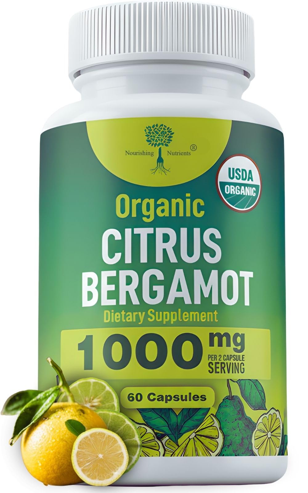 Nourishing Nutrients Citrus Bergamot 1000 mg Capsules front view