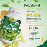 Nourishing Nutrients Citrus Bergamot capsules with fresh bergamot fruit