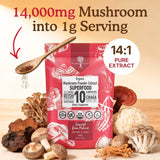 Nourishing Nutrients Organic Mushroom Powder Blend in a glass of water