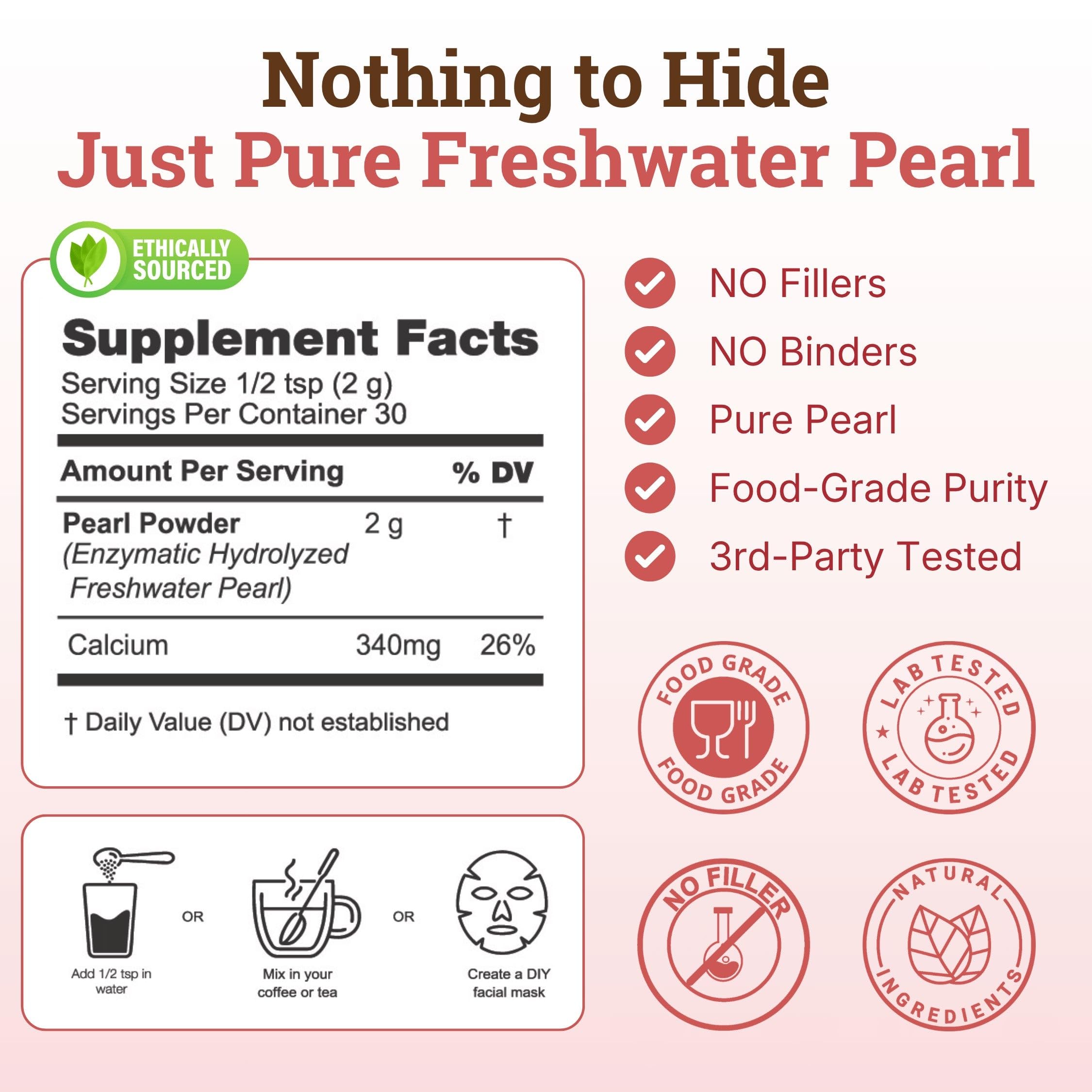 Nourishing Nutrients Pearl Powder in a bowl with a spoon