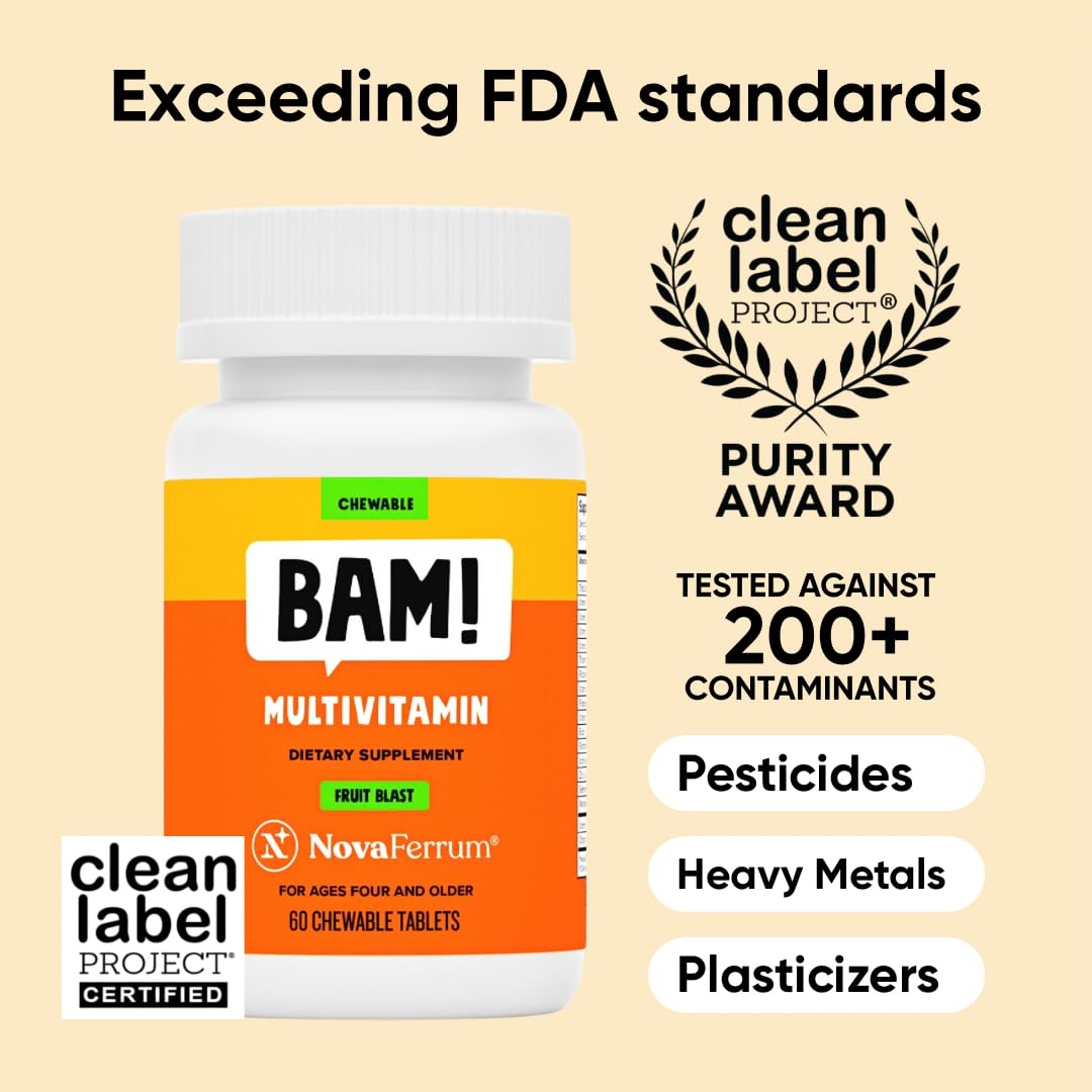 NovaFerrum Chewable Multivitamin side view showing dosage