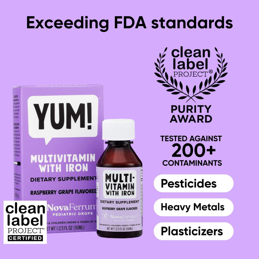 NovaFerrum Multivitamins bottle showing dosage information