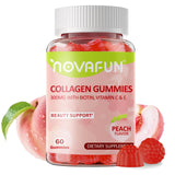 Novafun Collagen Gummies front view with peach flavour