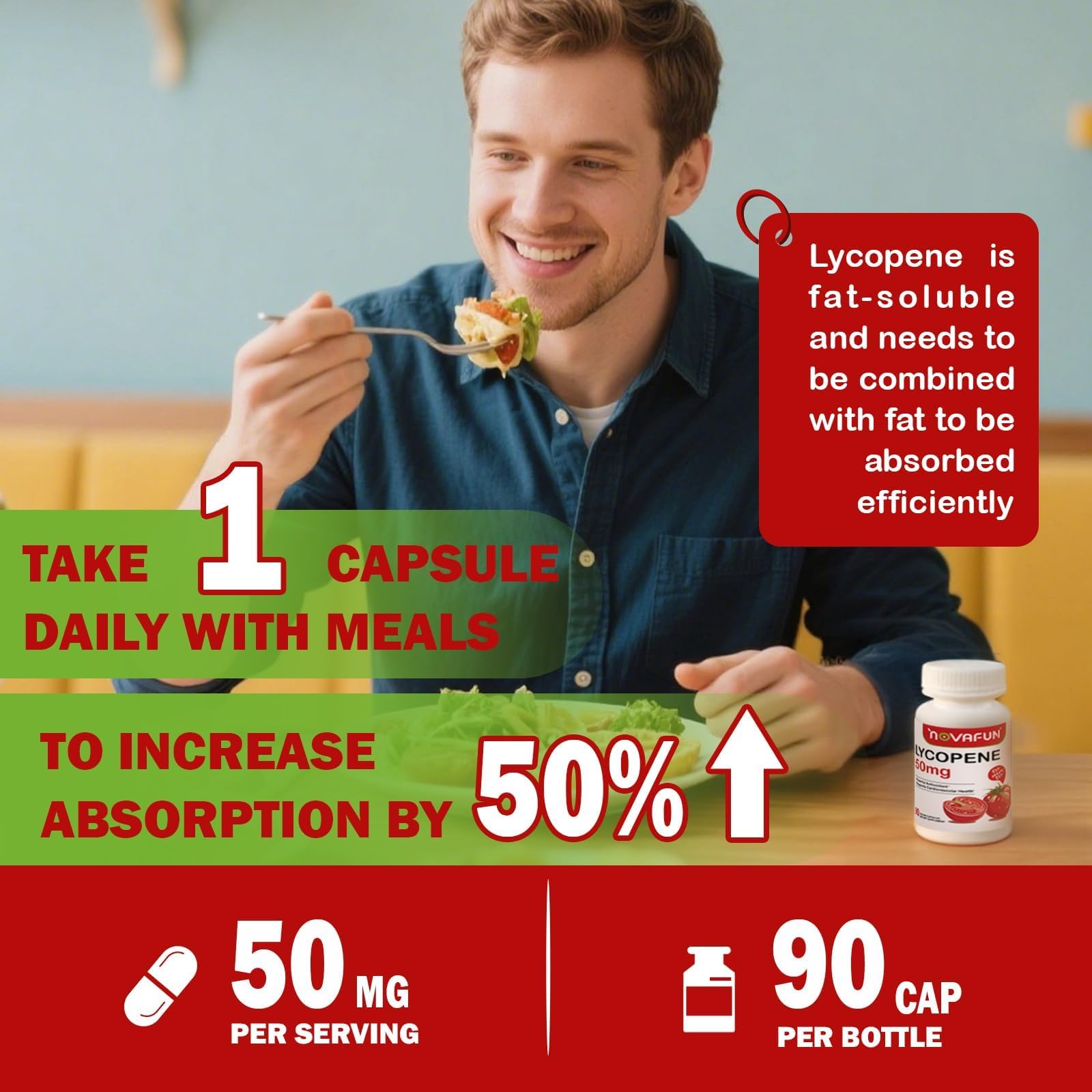 Novafun Lycopene Supplement in a lifestyle setting