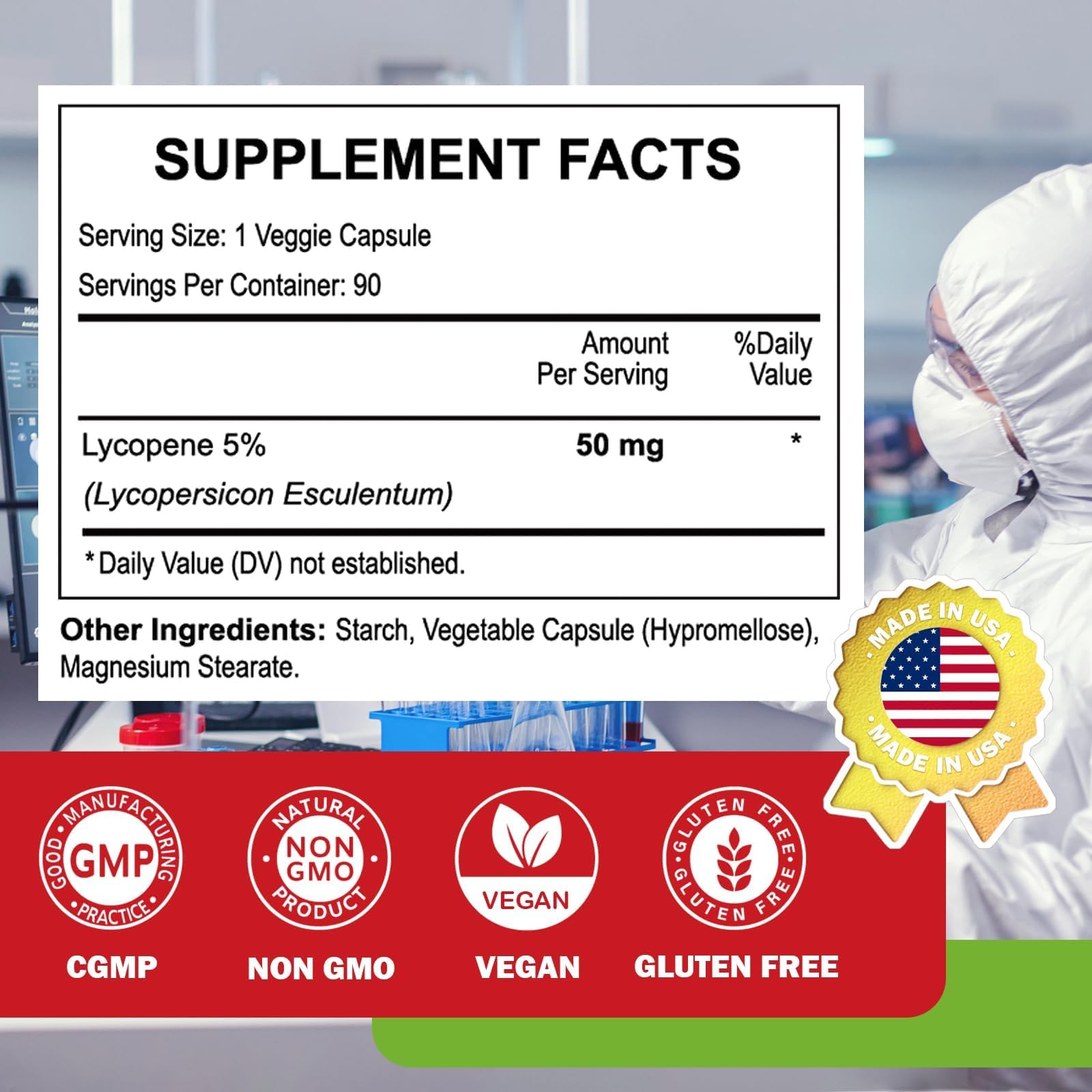 Novafun Lycopene Supplement side view of bottle