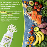 Novafun Potassium Citrate Supplement 1000mg capsules on a white background