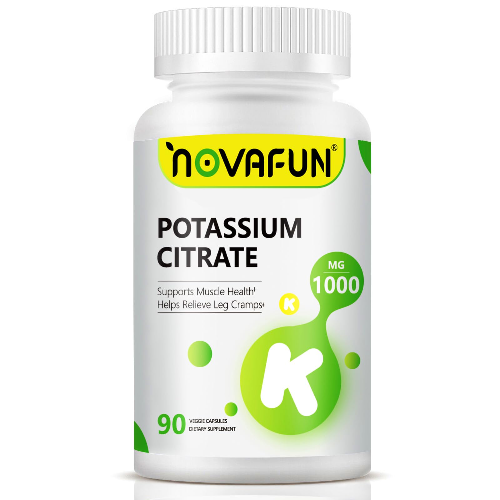 Novafun Potassium Citrate Supplement 1000mg front view
