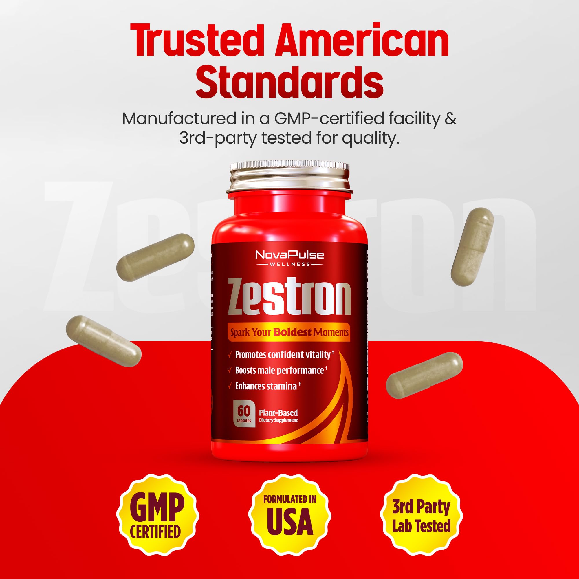 NovaPulse Wellness Performance Support Supplement on a wooden table