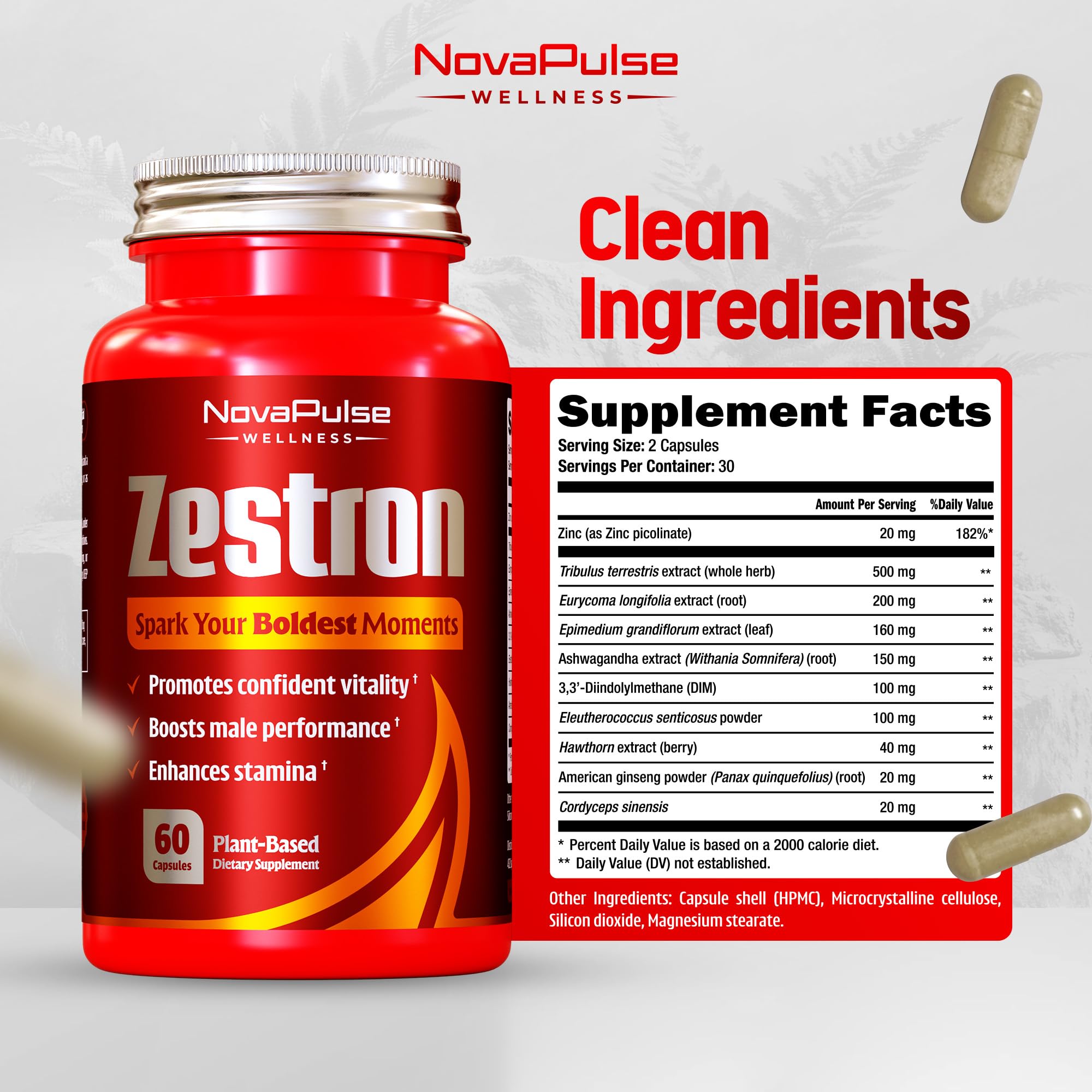 NovaPulse Wellness Performance Support Supplement side view