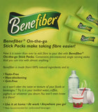 NOVARTIS Benefiber Prebiotic Fiber Supplement On-The-Go Sticks individual stick close-up