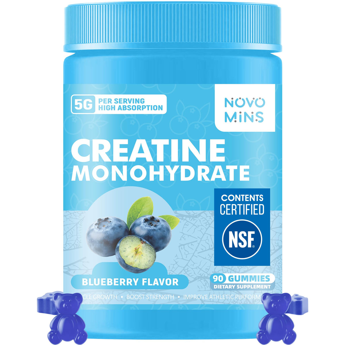 novomins Creatine Monohydrate Gummies 5000mg front view
