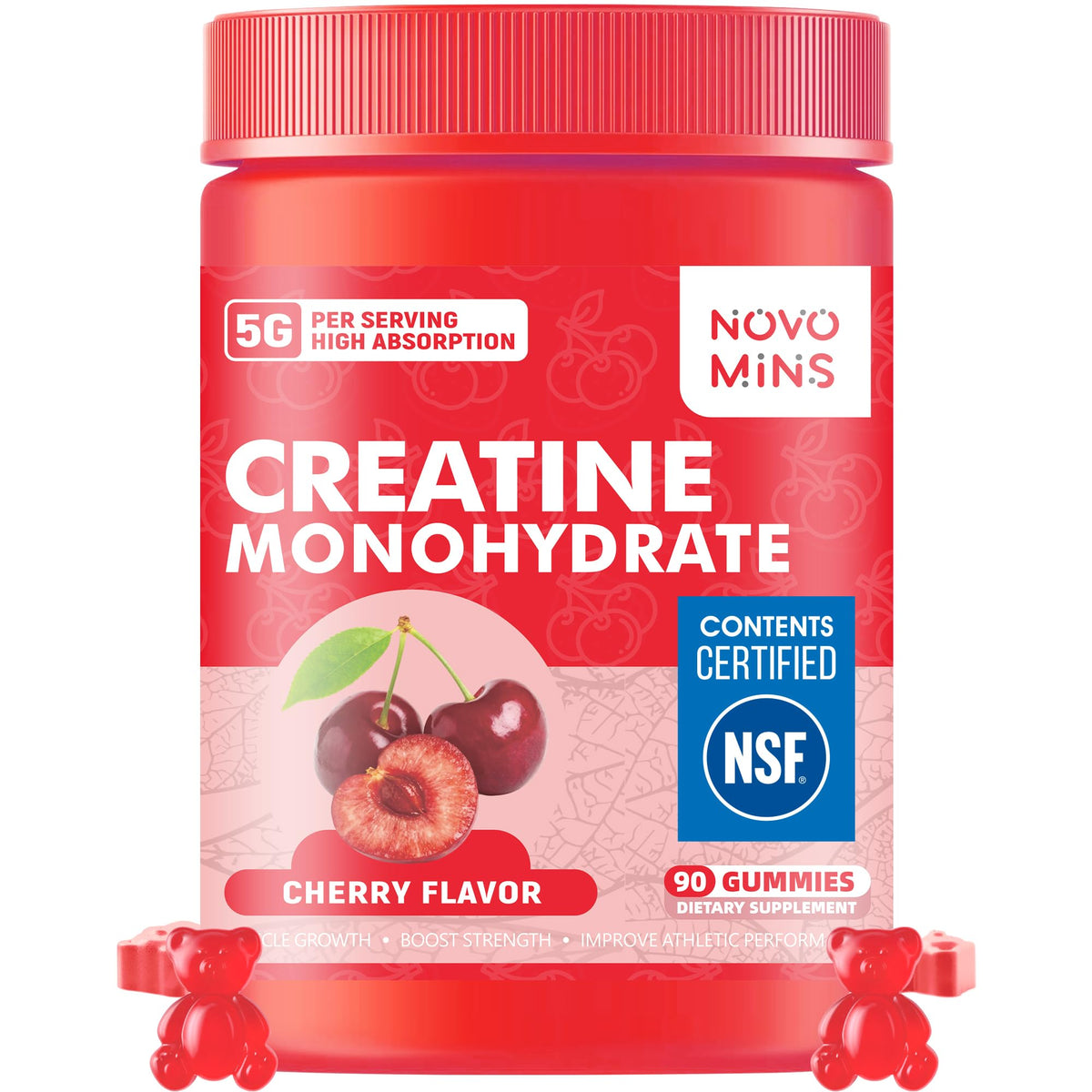 novomins Creatine Monohydrate Gummies 5000mg front view