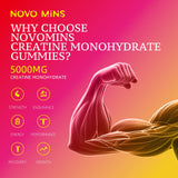 novomins Creatine Monohydrate Gummies bottle side view