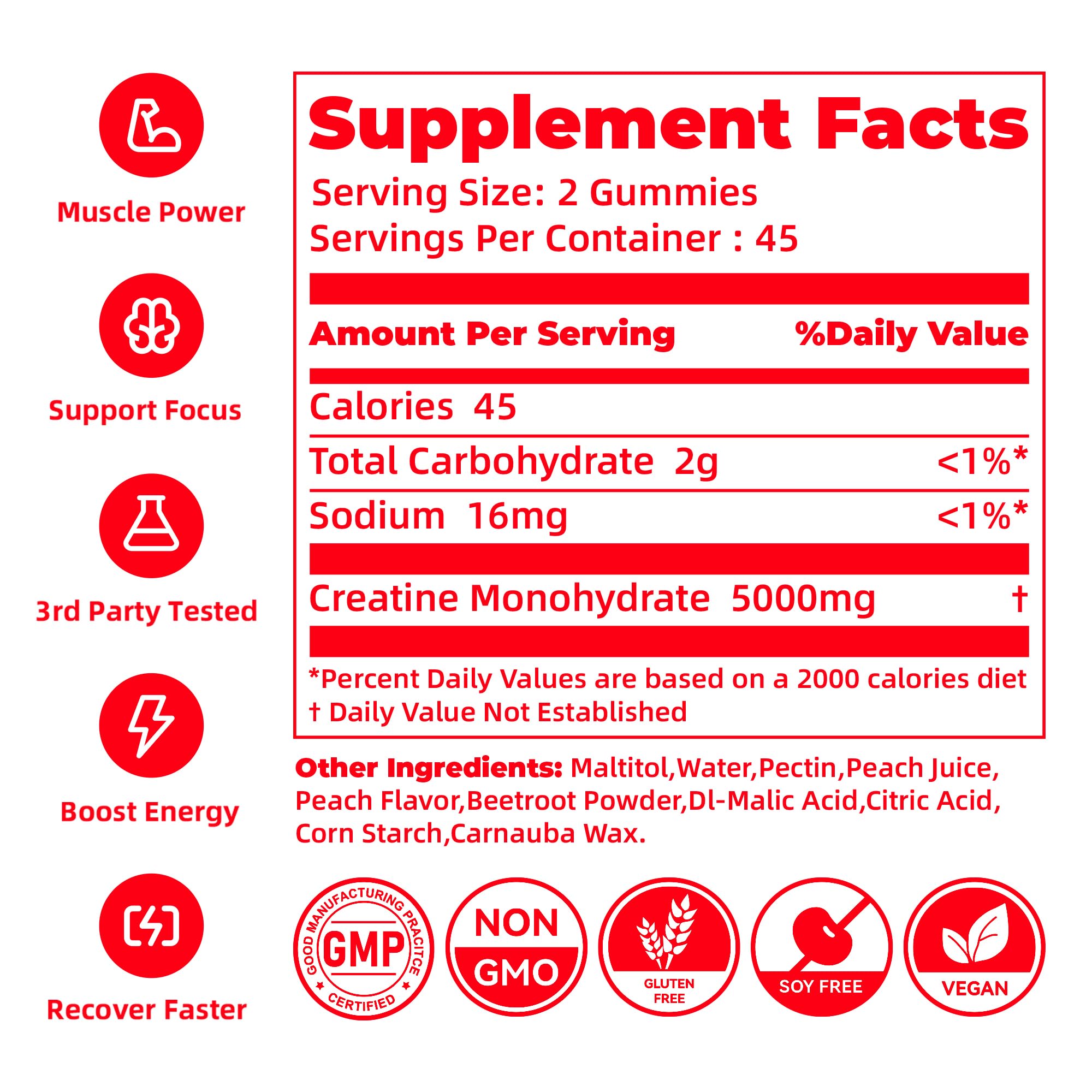 novomins Creatine Monohydrate Gummies close-up of individual gummies