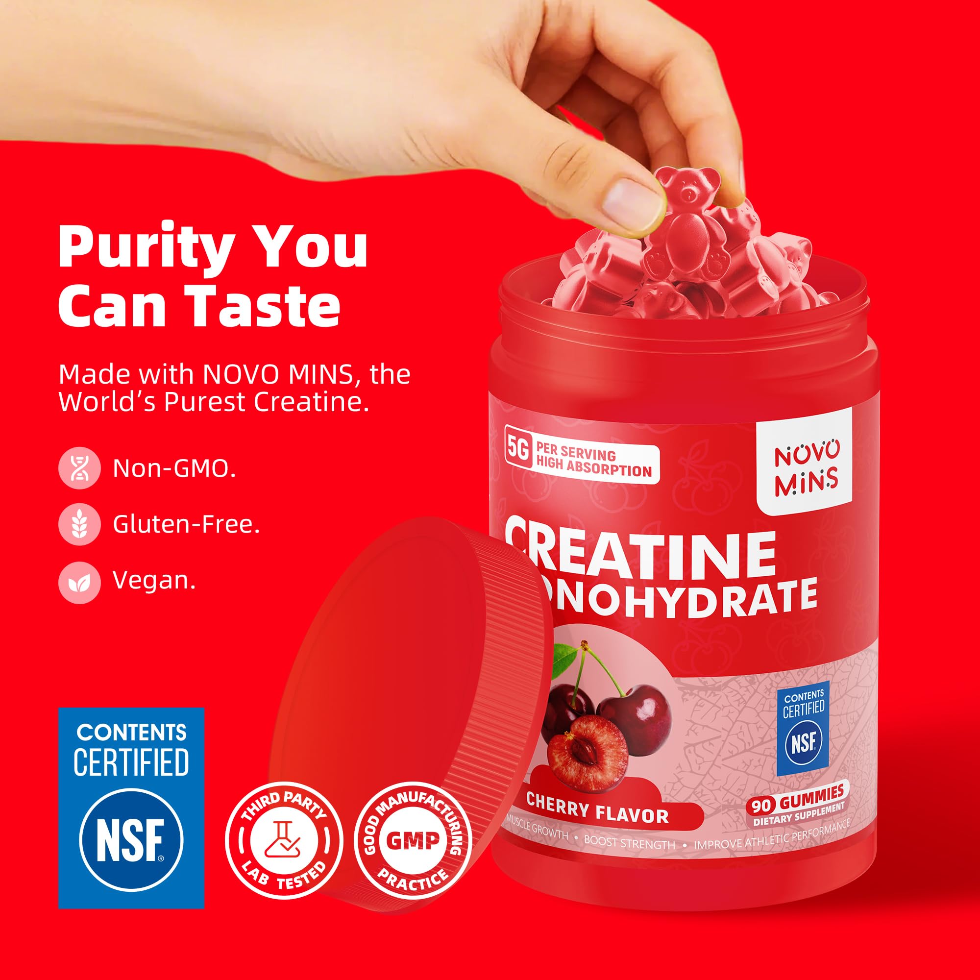 novomins Creatine Monohydrate Gummies nutritional information