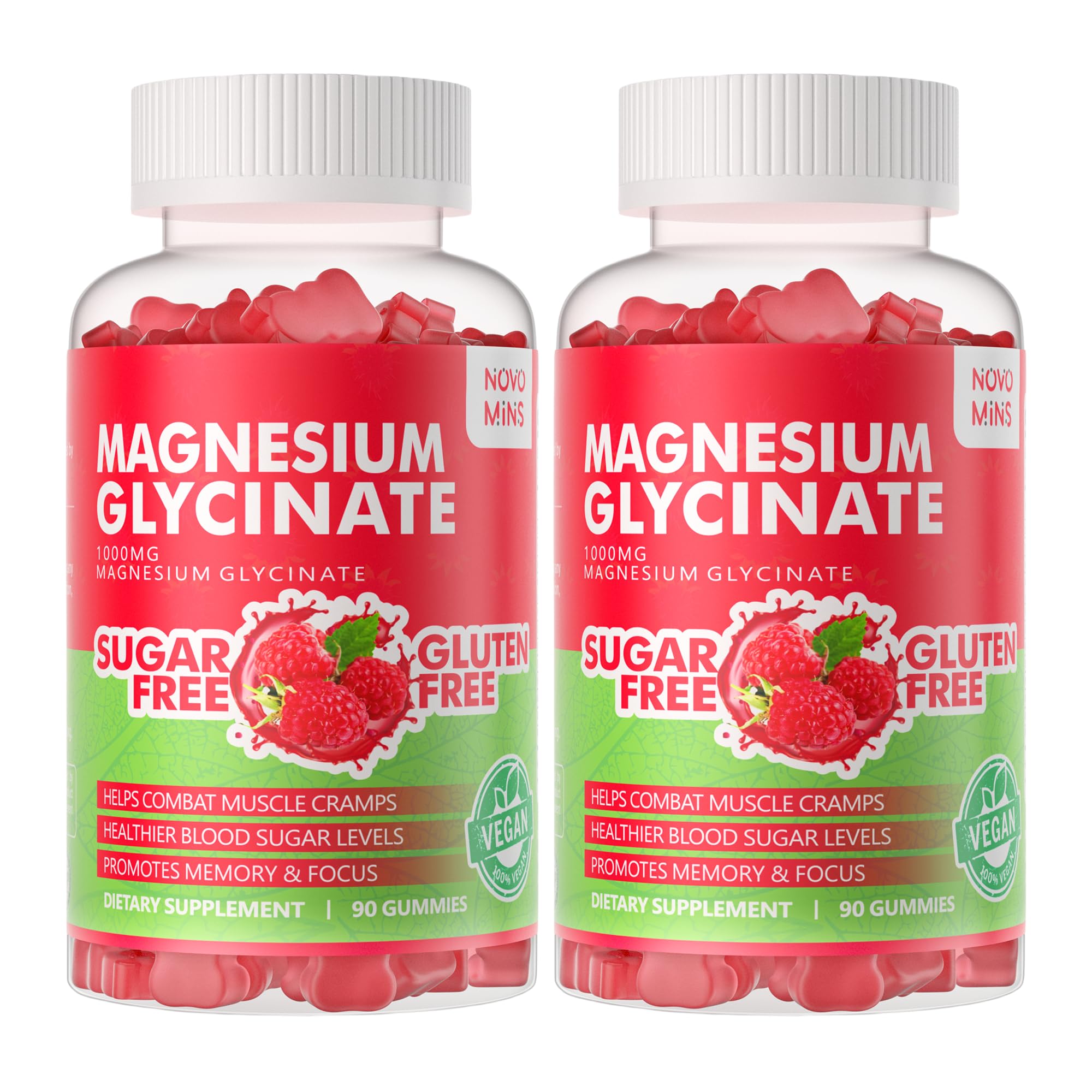 novomins Magnesium Gummies 1000mg front view with packaging