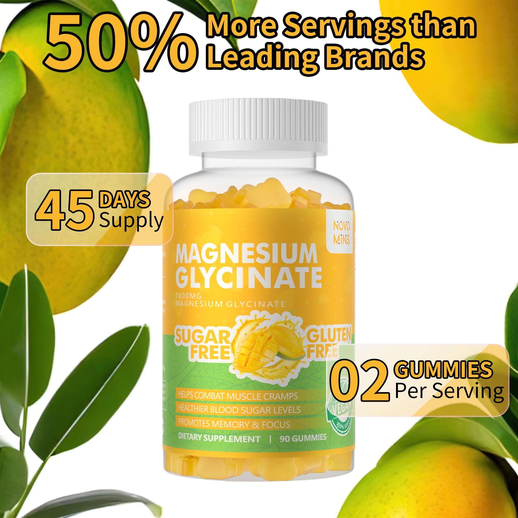 novomins Magnesium Gummies 1000mg natural raspberry flavour