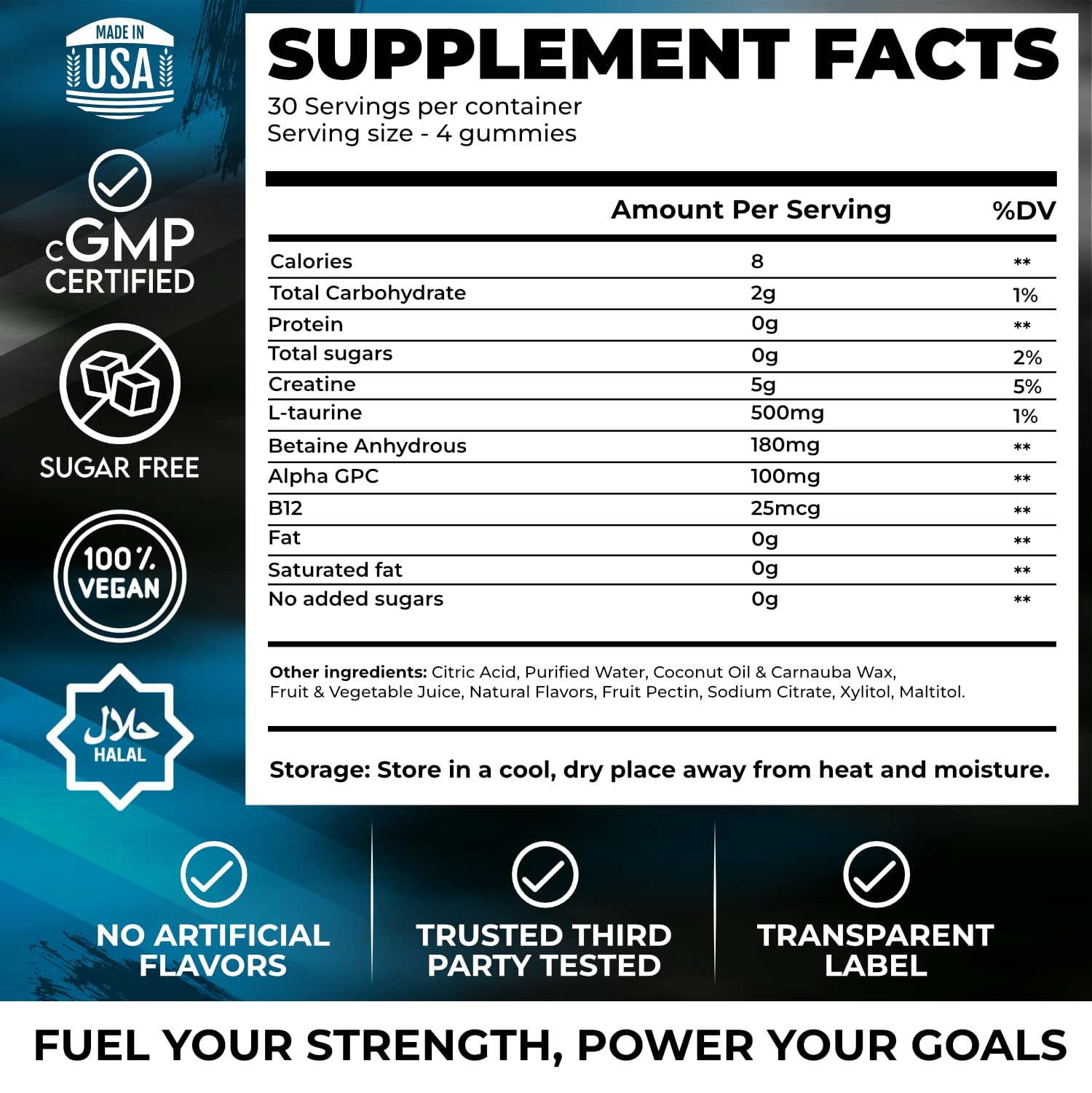 Novure Creatine Gummies packaging side view