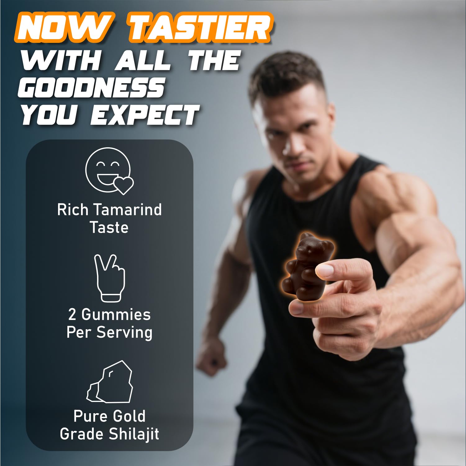 Novure Shilajit 3000mg supplement with a glass of water