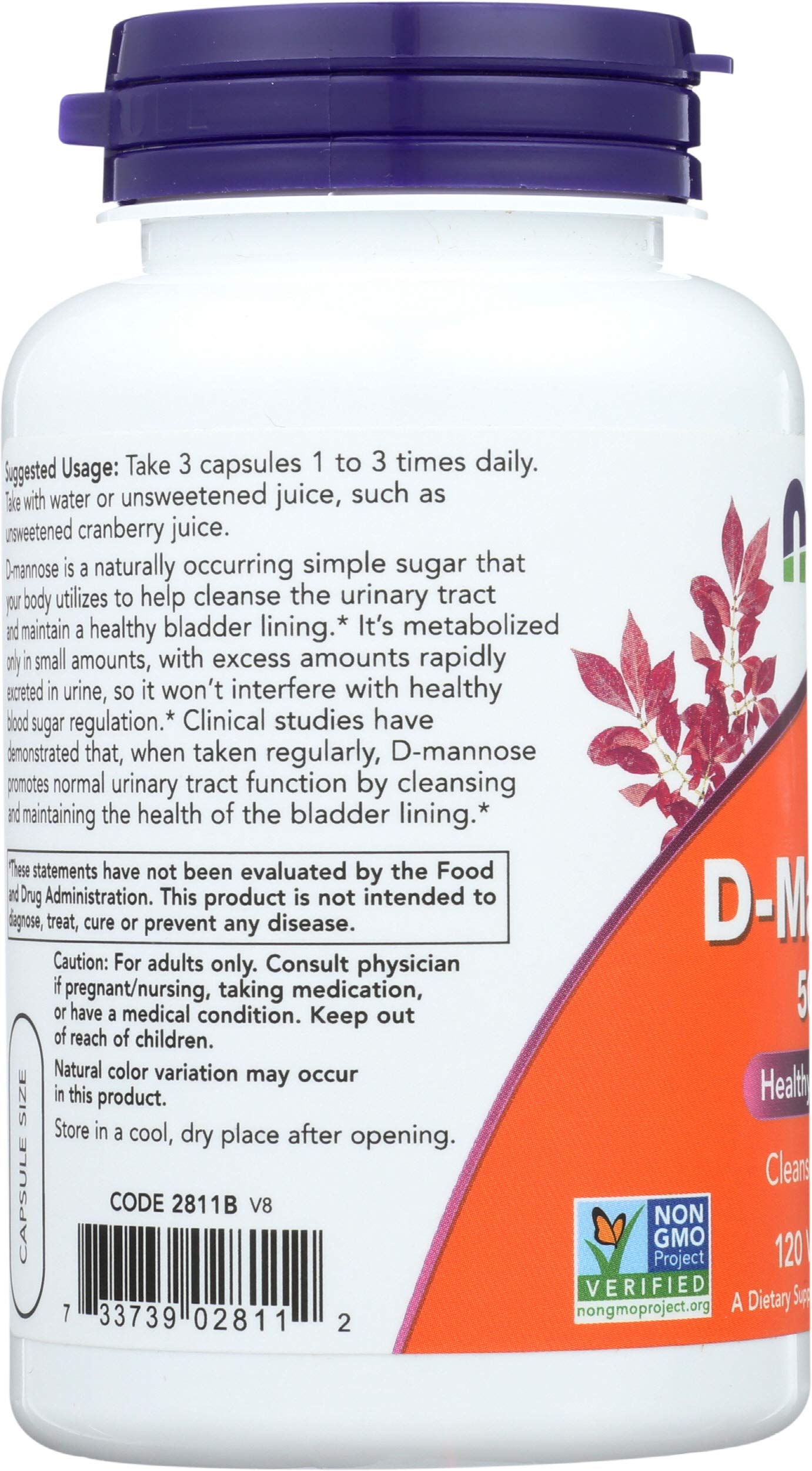 NOW Foods 5-HTP Supplement back view of packaging