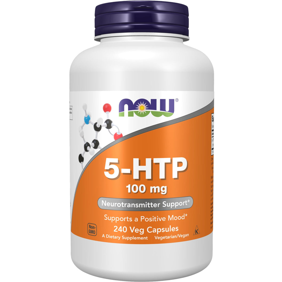 NOW Foods 5-HTP Vegan Capsules 181g front view