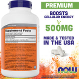 NOW Foods Acetyl-L-Carnitine 1000mg capsules side view