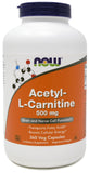 NOW Foods Acetyl-L-Carnitine 1000mg capsules with measuring spoon