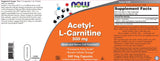 NOW Foods Acetyl-L-Carnitine 1000mg nutritional information