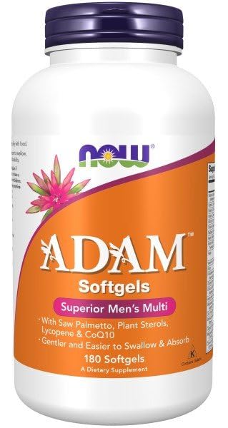 NOW Foods Adam Men's Multivitamin softgels close-up