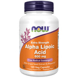 NOW Foods Alpha Lipoic Acid 600 mg veggie capsules front view