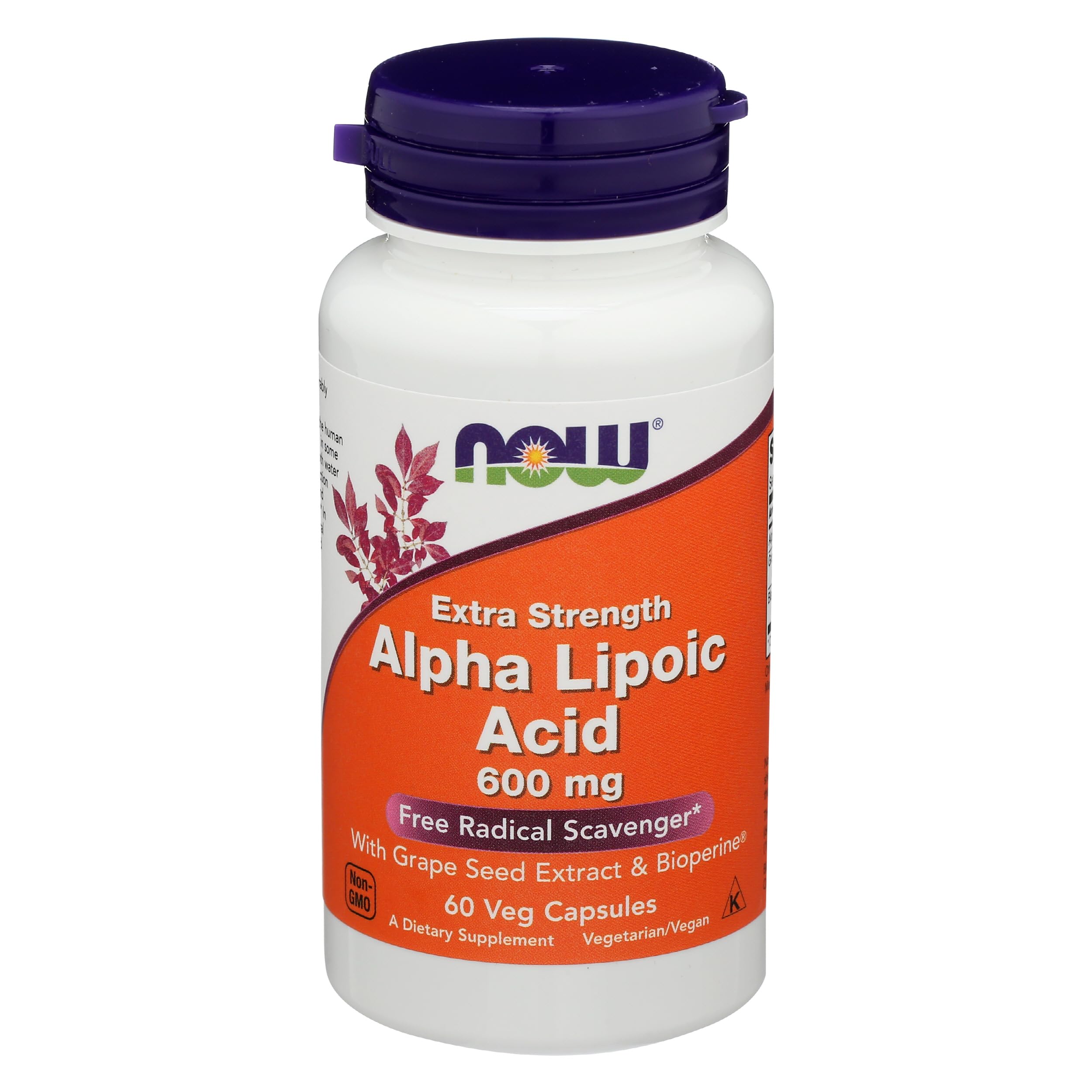 NOW Foods Alpha Lipoic Acid 600mg 60 Vcaps front view