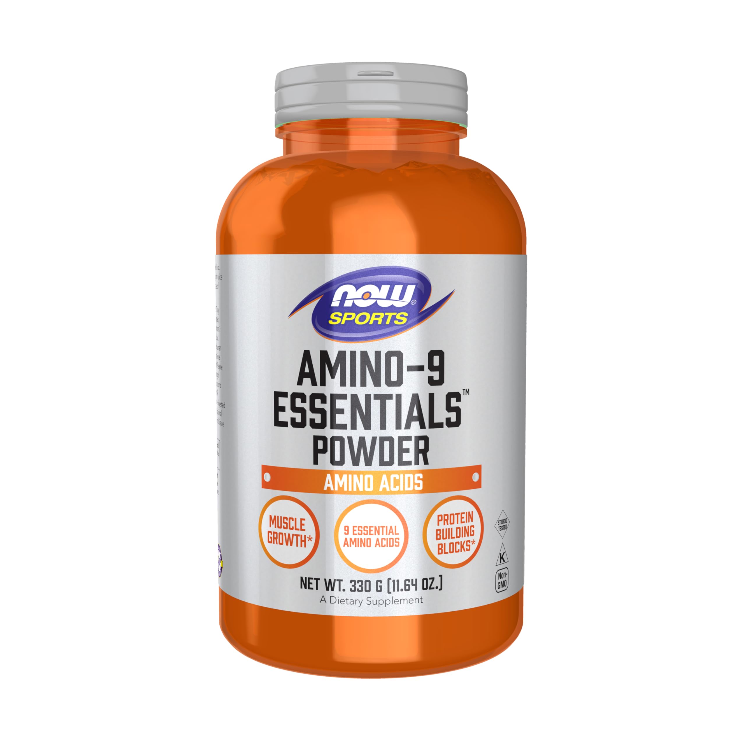 NOW Foods Amino-9 Essentials BCAA Supplement 300g front view
