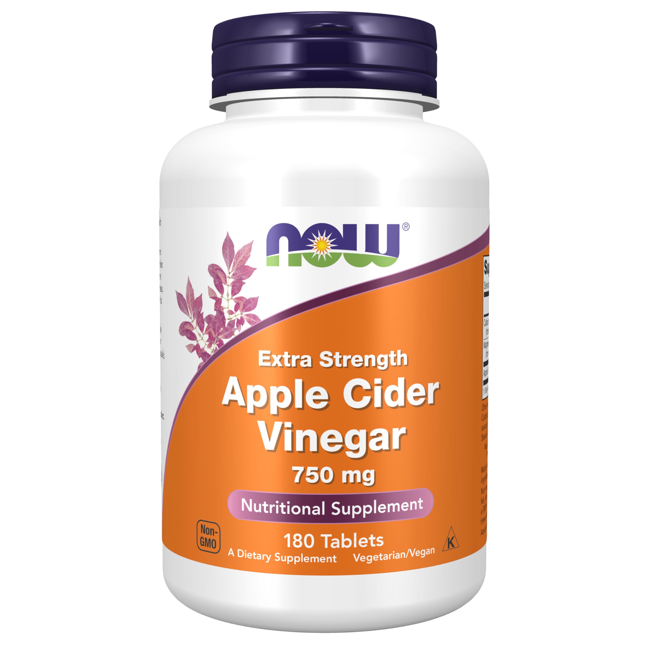 NOW Foods Apple Cider Vinegar Tablets 750mg front view