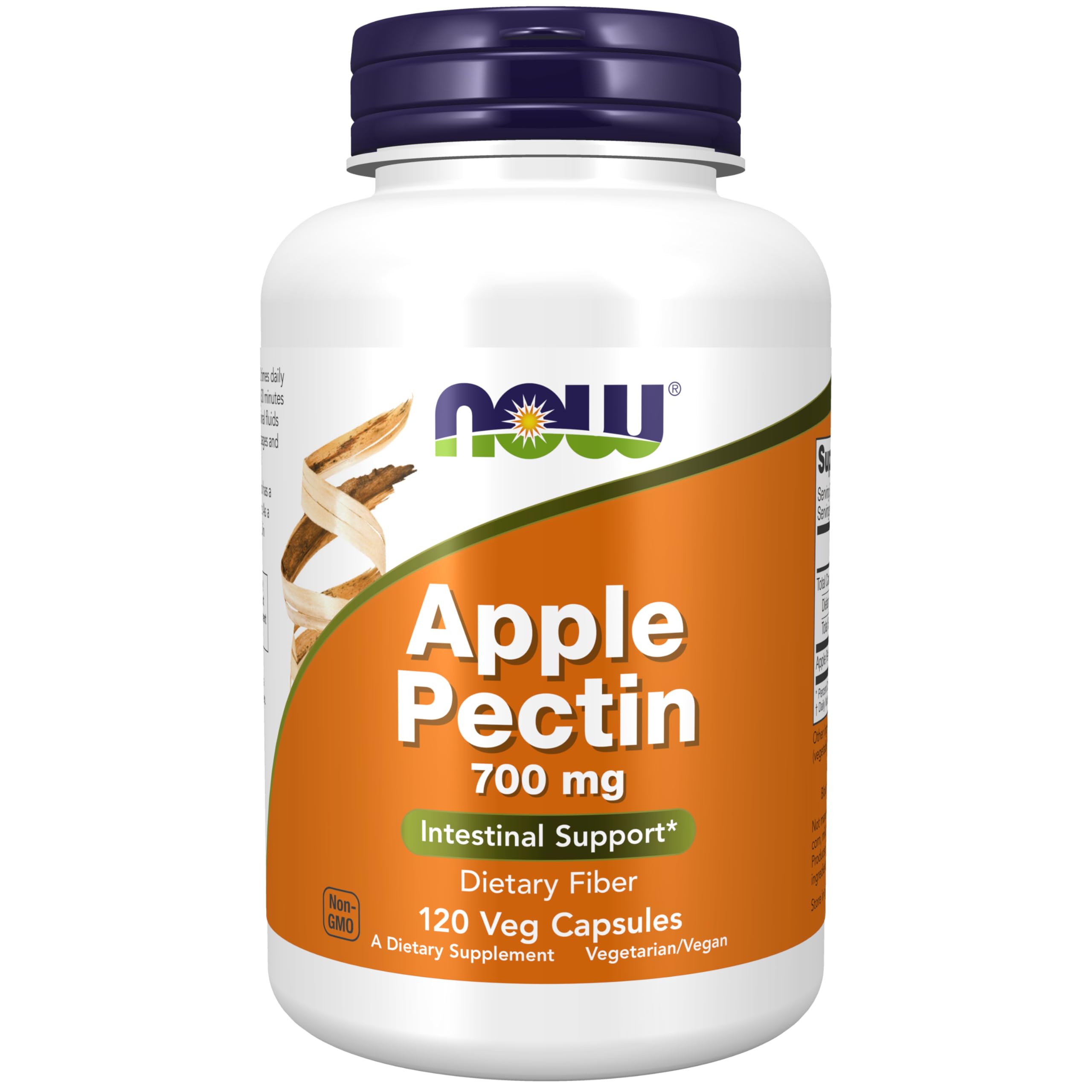 NOW Foods Apple Pectin 700mg 120 capsules front view