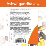 NOW Foods Ashwagandha Extract 450mg 90 VCaps bottle with label