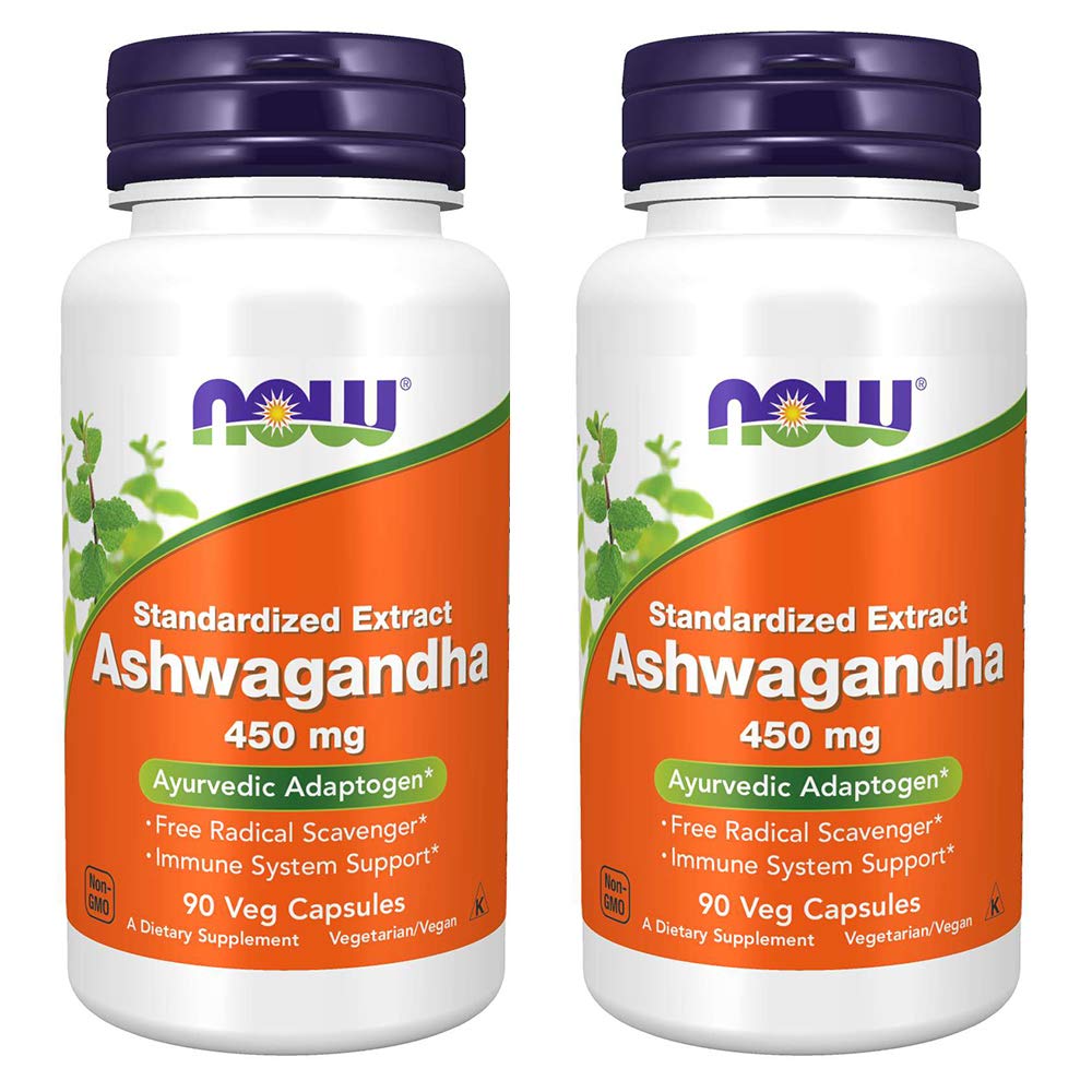 NOW Foods Ashwagandha Extract 450mg 90 VCaps front view