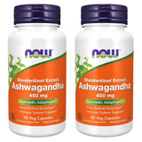 NOW Foods Ashwagandha Extract 450mg 90 VCaps front view
