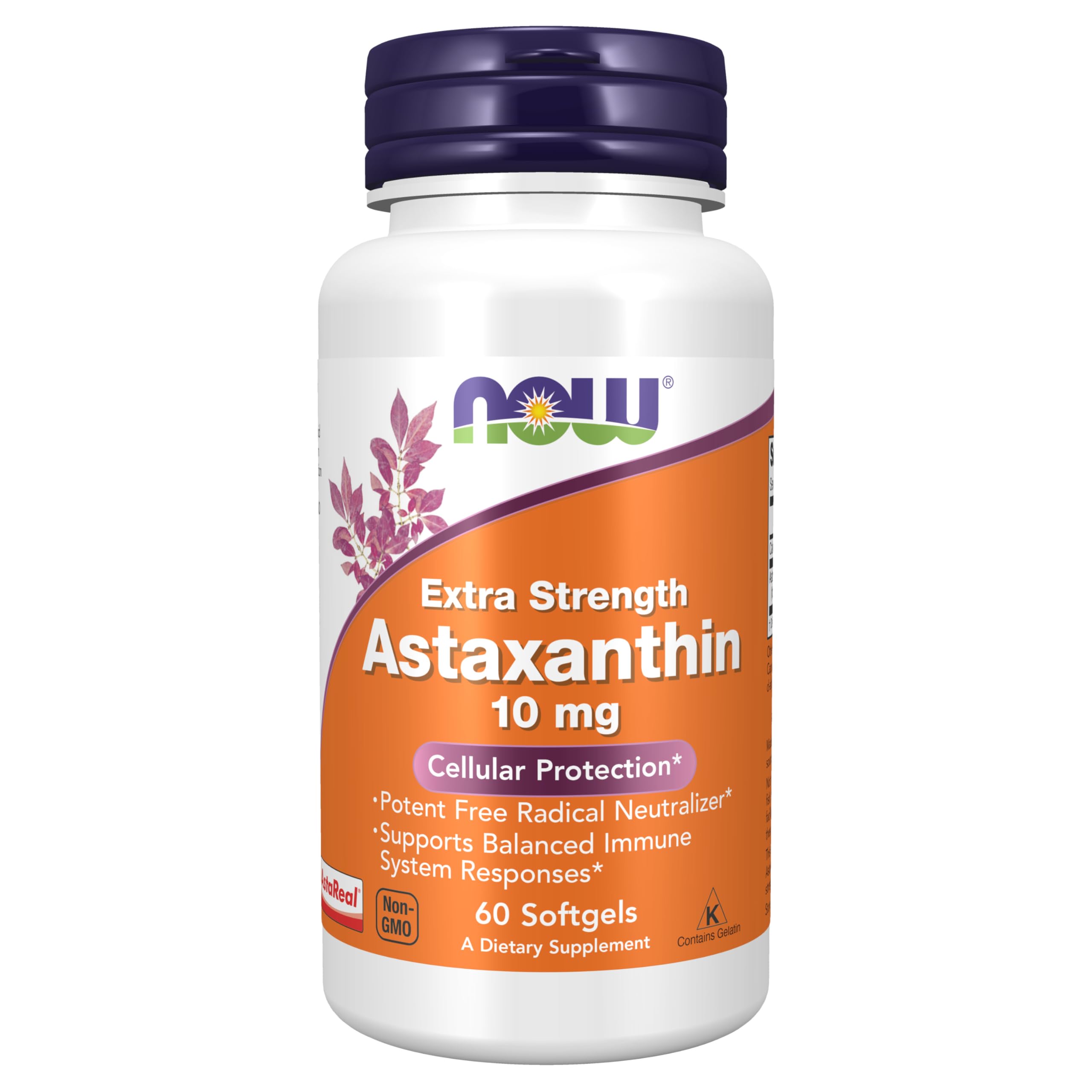 NOW Foods Astaxanthin 10mg softgel bottle front view