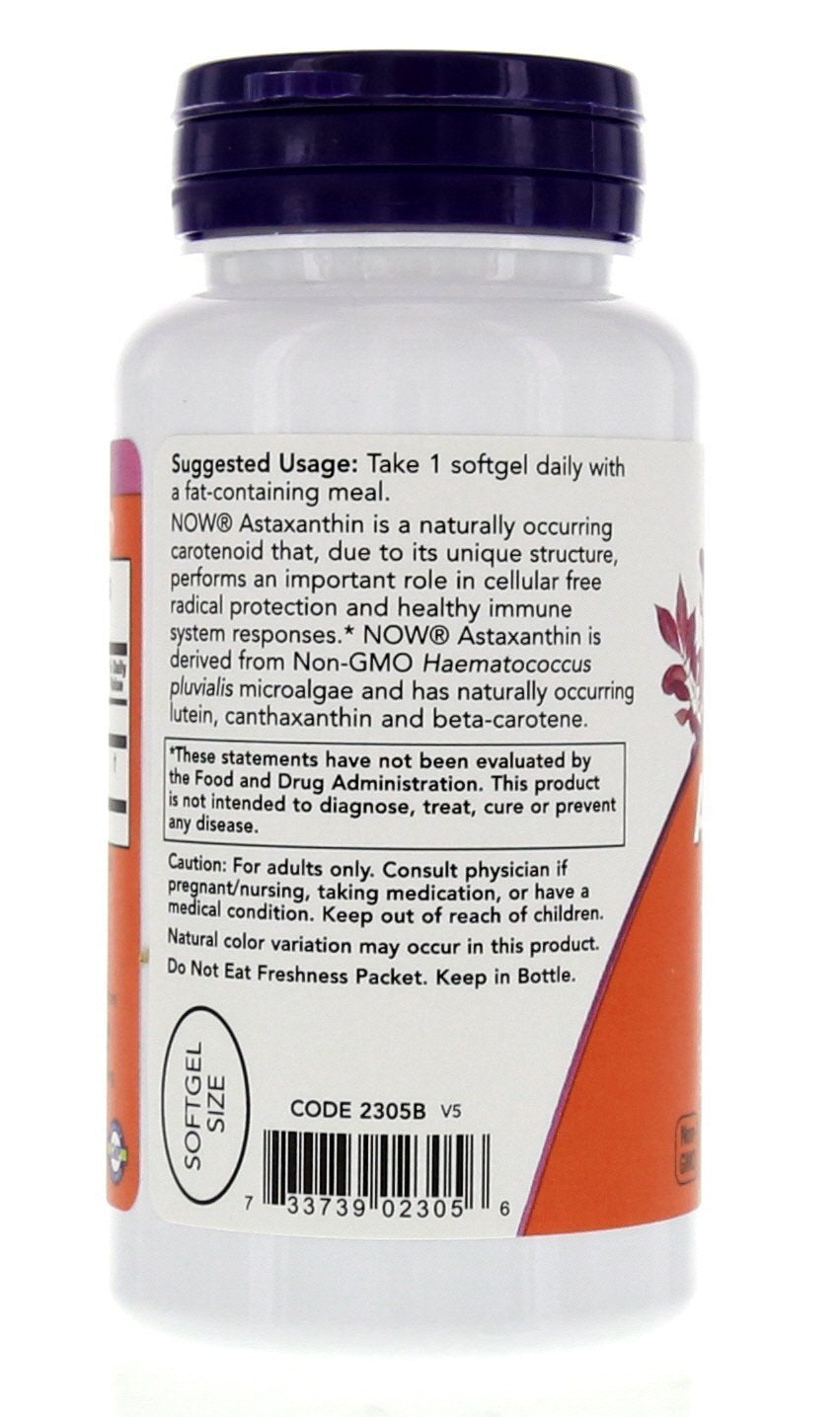 NOW Foods Astaxanthin Softgels close-up of softgel