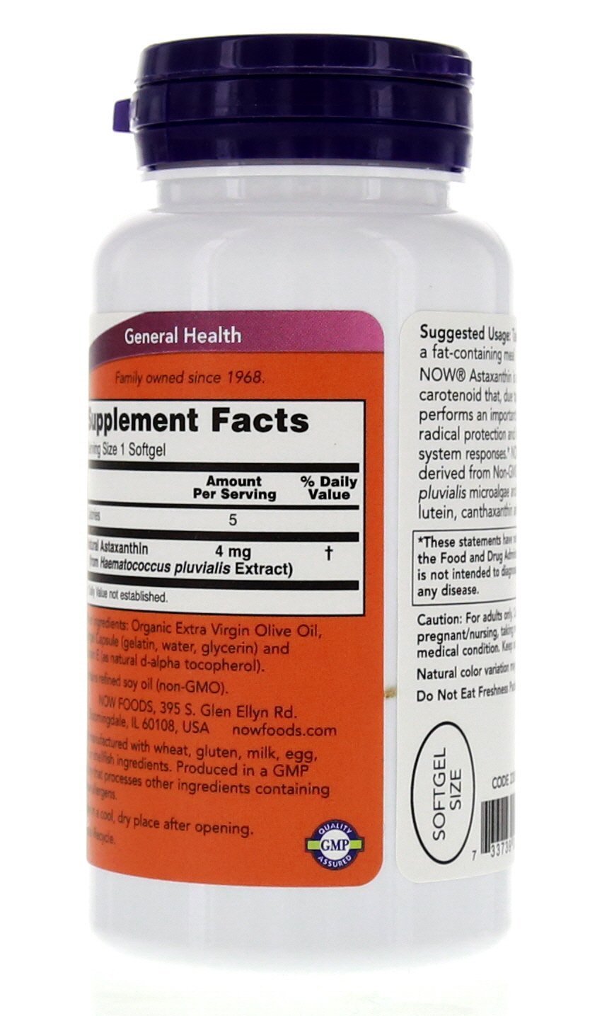 NOW Foods Astaxanthin Softgels in hand