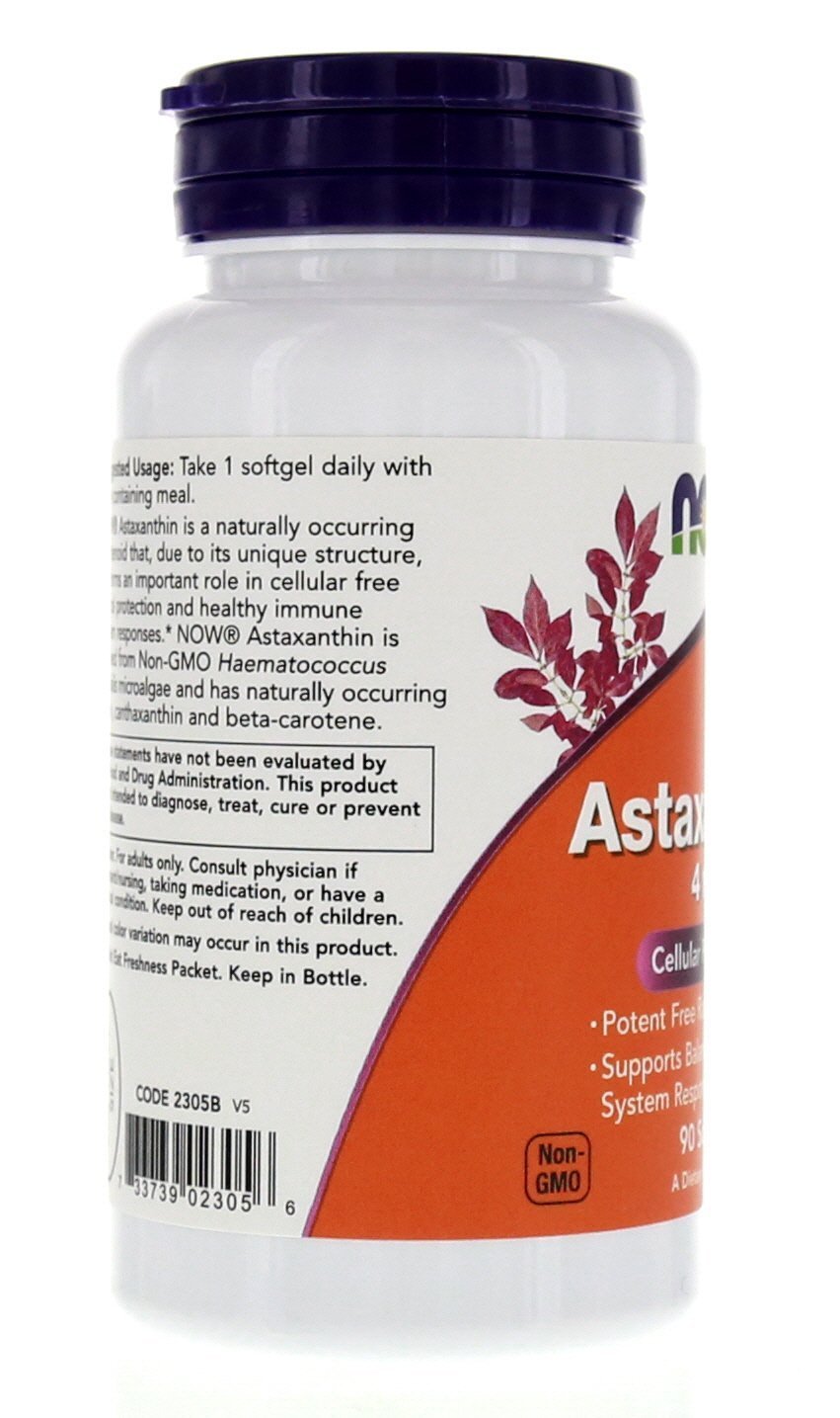 NOW Foods Astaxanthin Softgels with measuring spoon