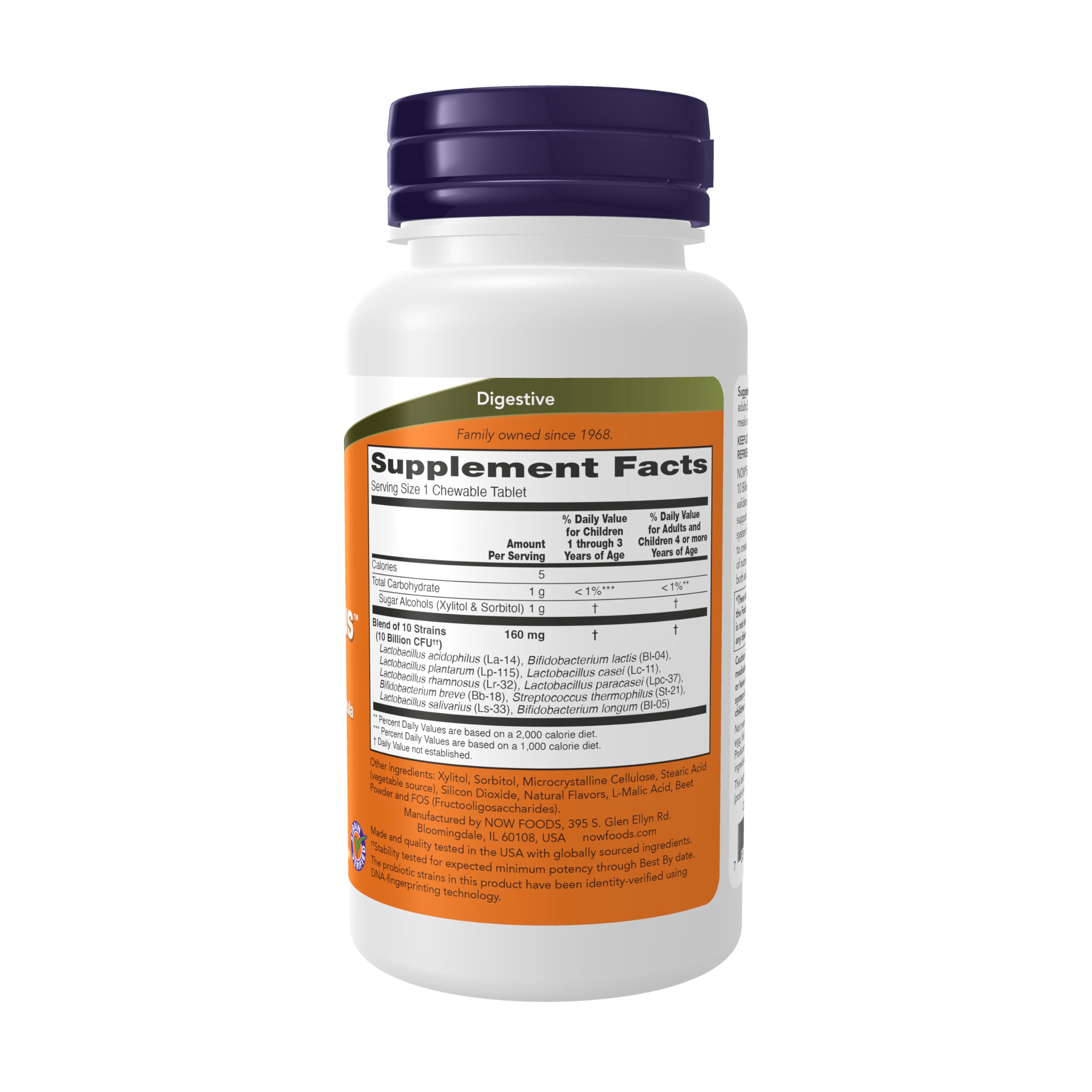 NOW Foods BerryDophilus packaging details and ingredients
