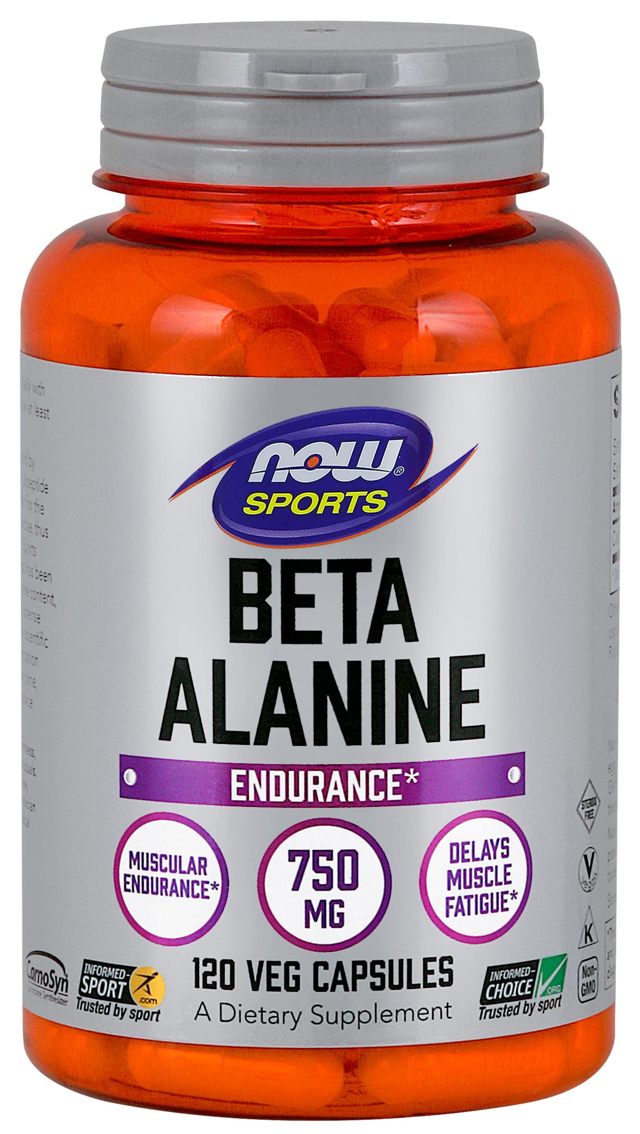 NOW Foods Beta-Alanine 120 Capsules Pack of 2 front view