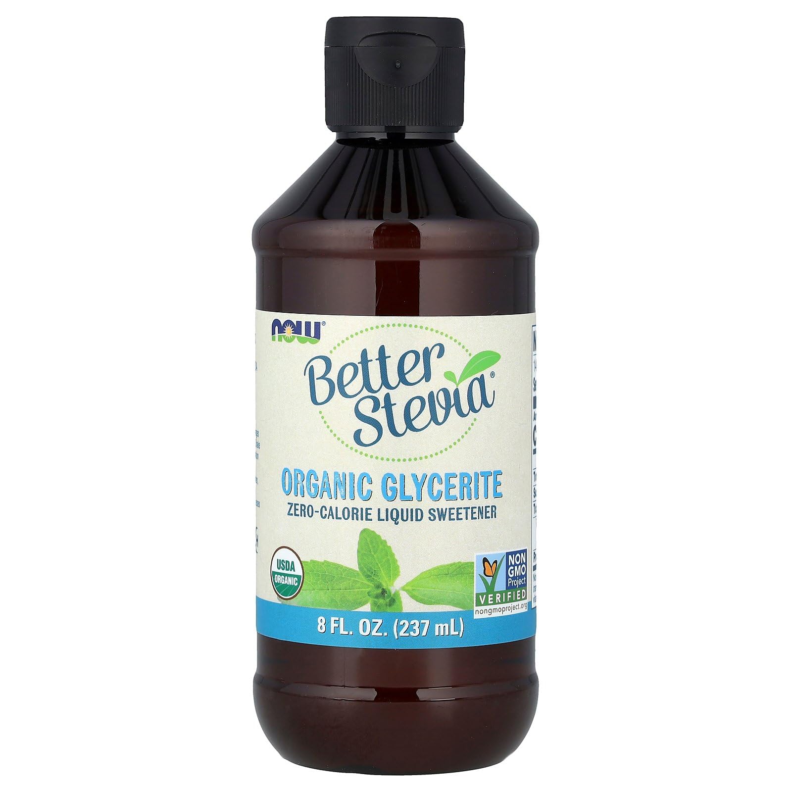 NOW Foods Better Stevia Glycerite 8 oz Liquid front view