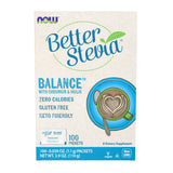 NOW Foods BetterStevia Balance packet front view with 100 count