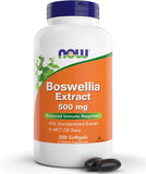 NOW Foods Boswellia Extract 500mg softgel bottle front view