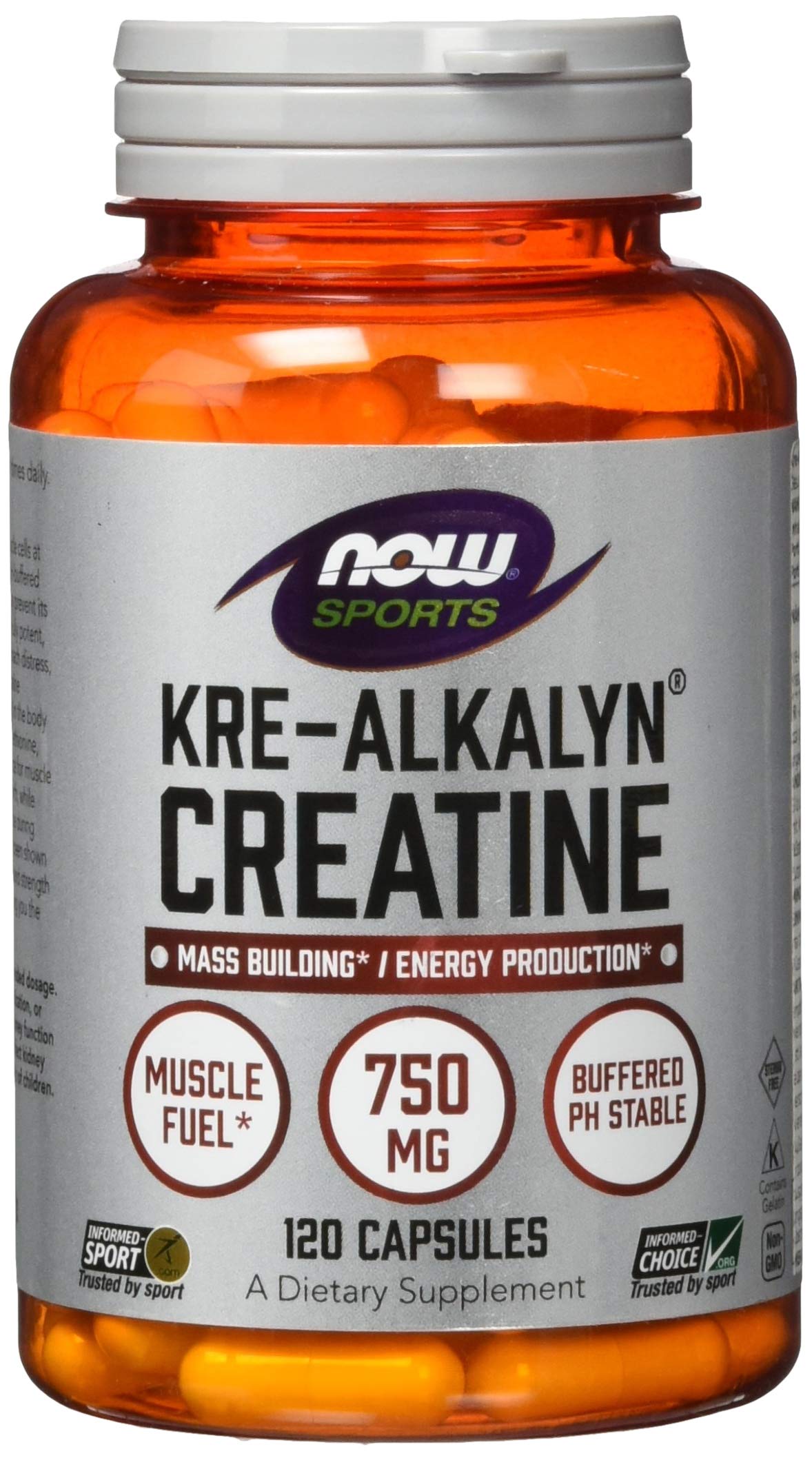 NOW Foods Buffered Creatine 1500mg supplement front view