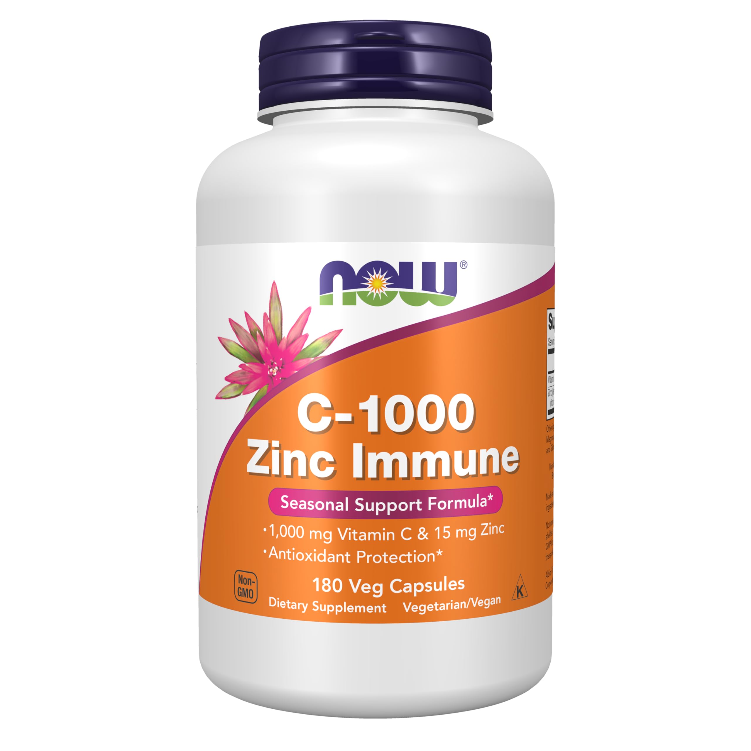 NOW Foods C-1000 Zinc daily wellness Supplement front view with label