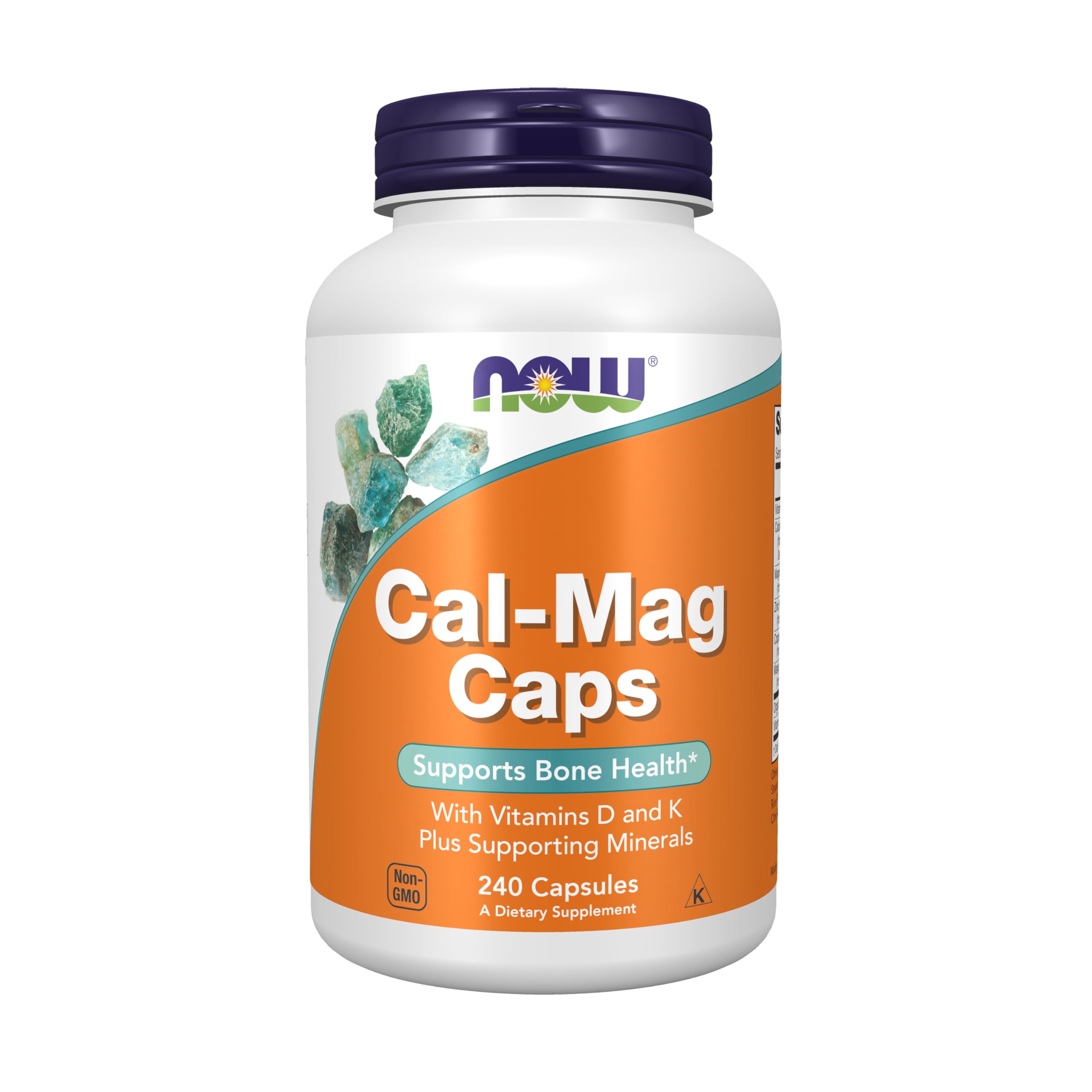 NOW Foods Cal-Mag Caps 120 Veg Capsules front view